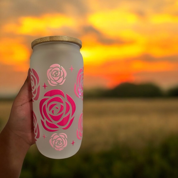 Floral 16 oz Frosted Tumbler - Picture 2 of 2